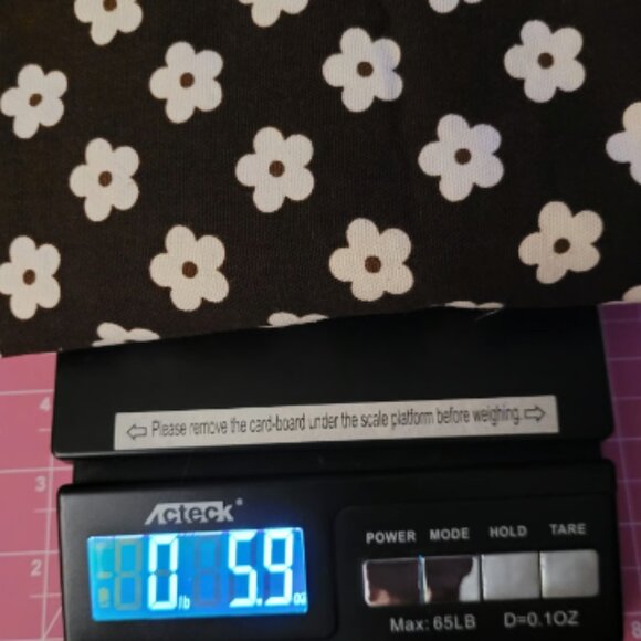 Vintage Brown Fabric with White Flowers 24" x 44" - Picture 2 of 2